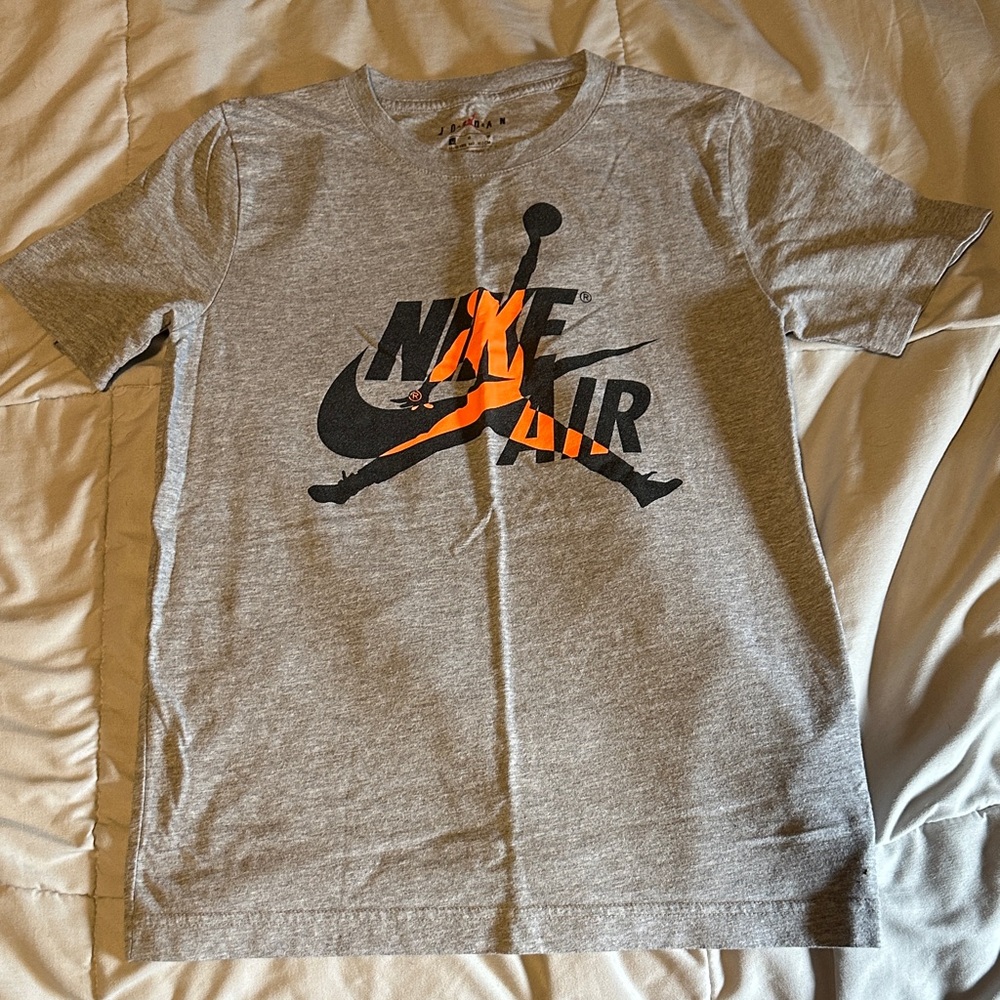 Nike Gray and Orange Kids Short Sleeve Tee